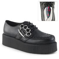 V-CREEPER-516 vegane Demonia Damen Herren Schuhe schwarz Metallringschnürung