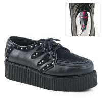 V-CREEPER-535 DemoniaCult Damen Herren Schuhe schwarz Lederoptik Velours mit Nieten
