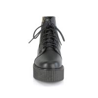 Sale V-CREEPER-571 DemoniaCult Damen Plateau Schnürstiefeletten schwarz Lederoptik 39
