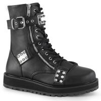 VALOR-280 DemoniaCult vegane Damen Herren Steifel Plateau Spikes schwarz Lederoptik