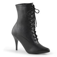 Sale VANITY-1020 Pleaser High-Heels Stiefeletten mit Schnürung vorn schwarz Lederlook 45