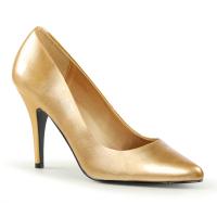 VANITY-420 Pleaser Damen High-Heels Stilettoabsatz Pumps gold Lederoptik