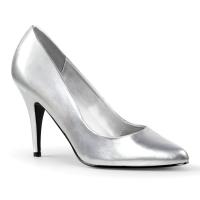 VANITY-420 Pleaser Damen High-Heels Stilettoabsatz Pumps silber Lederoptik