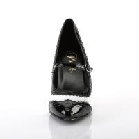 Sale VANITY-442 Pleaser Damen High-Heels Riemchenpumps Bi-Color schwarz-weiß Lack 35
