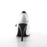 Sale VANITY-442 Pleaser Damen High-Heels Riemchenpumps Bi-Color schwarz-weiß Lack 35
