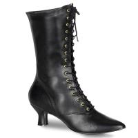 Sale VICTORIAN-120 viktorianische Funtasma Stiefeletten schwarz mit Schnürung vorn 37