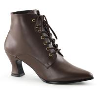VICTORIAN-35 viktorianische Funtasma Schnür-Stiefeletten braun Lederoptik