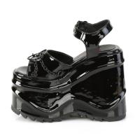 Auktion WAVE-09 DemoniaCult High Heels Plateausandaletten Herzring Ketten schwarz Lack 36