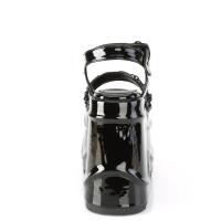 Auktion WAVE-09 DemoniaCult High Heels Plateausandaletten Herzring Ketten schwarz Lack 36