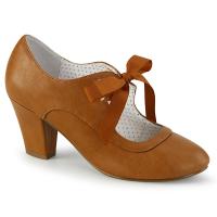 WIGGLE-32 Pin Up Couture vegane Mary Jane Damen Pumps Herz Cutouts karamell Lederoptik