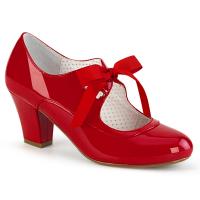 WIGGLE-32 Pin Up Couture veganer Mary Jane Damen Pumps Herz Cutouts rot Lack