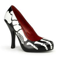 X-RAY-12 Funtasma Damen Plateau Pumps Skelett Röntgen Aufdruck schwarz Lederlook