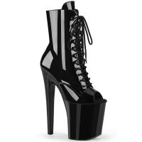XTREME-1021 Pleaser vegan high heels platform ankle boot black patent