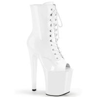 XTREME-1021 Pleaser vegan high heels platform ankle boot white patent