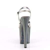 XTREME-809TTG Pleaser High-Heels Plateausandaletten zinn metallic chrom glitter