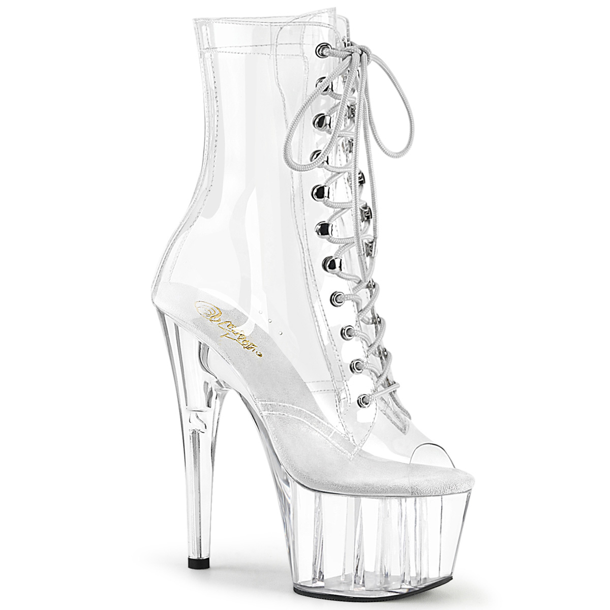 ADORE-1021C Pleaser vegan platform high heels ankle boot clear - High ...