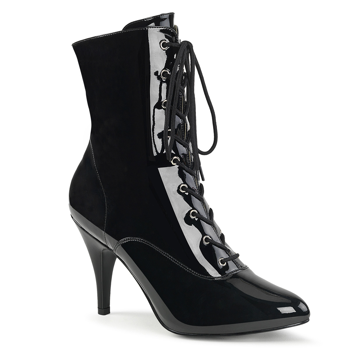 Black patent boots with zip up front 2025