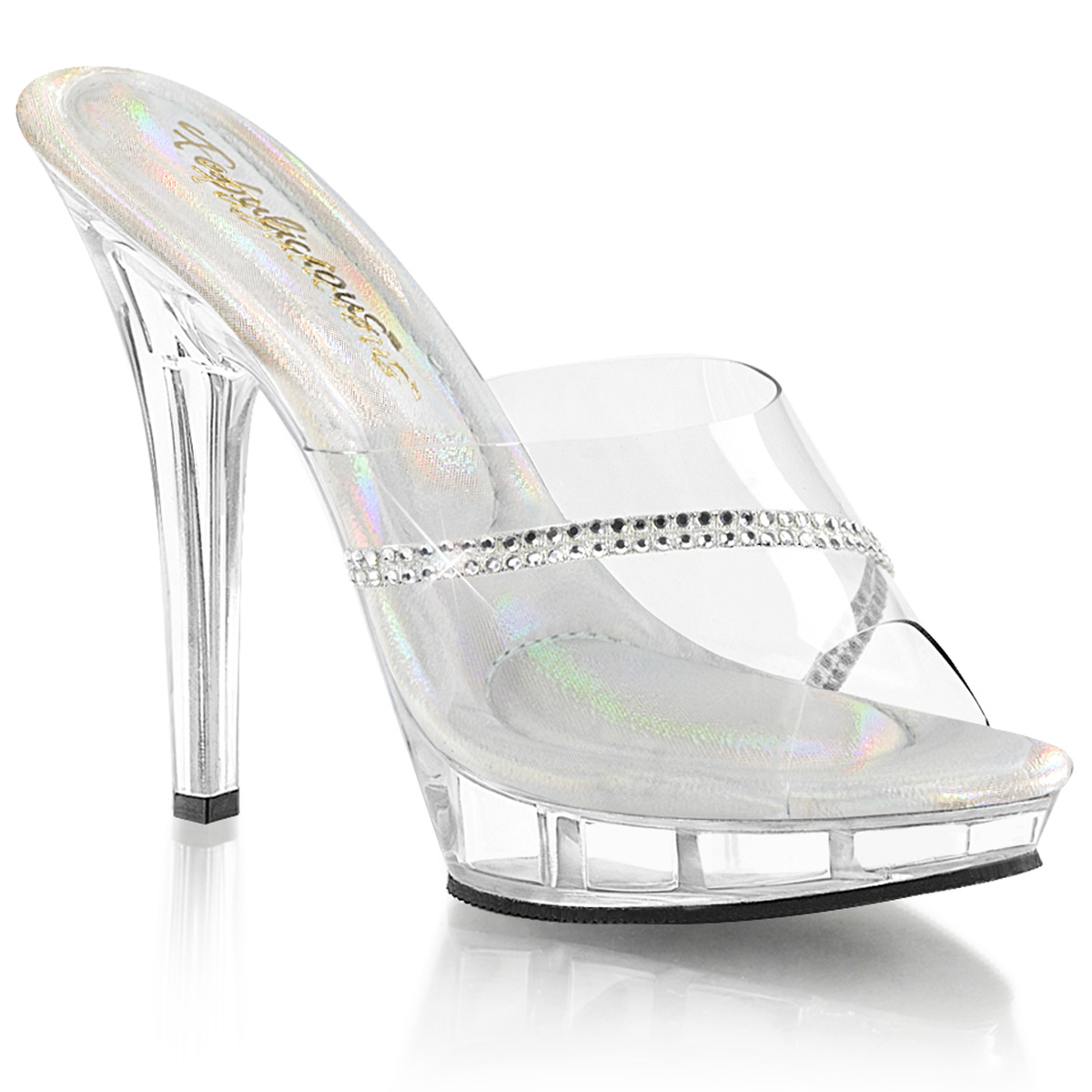 Gala-01 elegante Fabulicious Frauen High-Heels Pantoletten transparent Gr 35-42