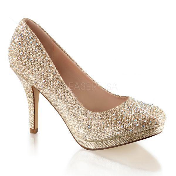 Sale COVET-02 Fabulicious platform pump nude multi rhinestone mesh fabric 41