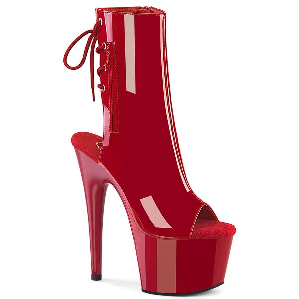 Sale ADORE-1018 Pleaser high heels platform open toe ankle boot red patent 38