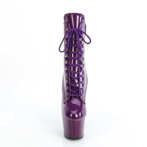 Sale ADORE-1020 Pleaser high heels platform lace-up ankle boot purple patent 39