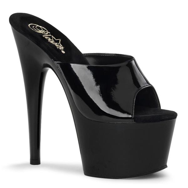 Sale ADORE-701 Pleaser high heels platform slide mules black patent 43