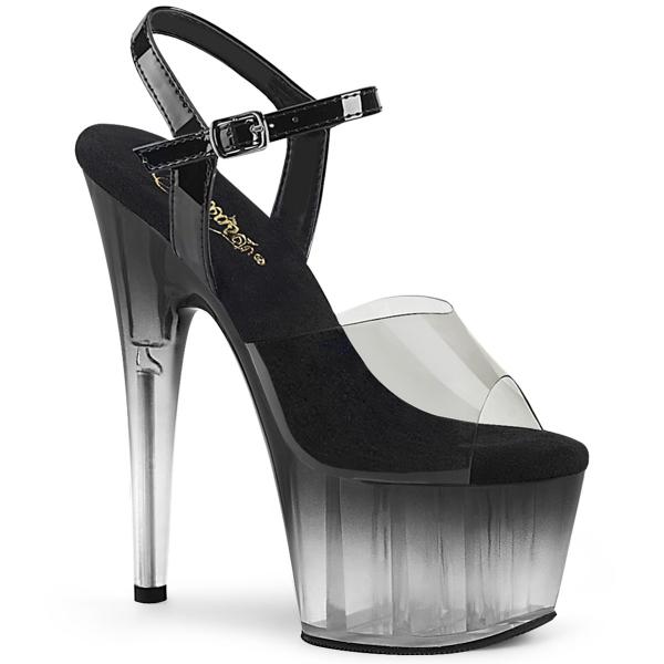 Sale ADORE-708T-2 Pleaser Plateausandaletten schwarz Rauch getönt Ombre Farbverlauf 40
