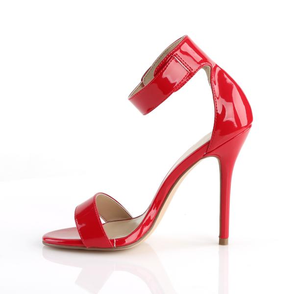 Sale AMUSE-10 Pleaser High-Heels Sandaletten rot Lack mit Fesselriemchen 38