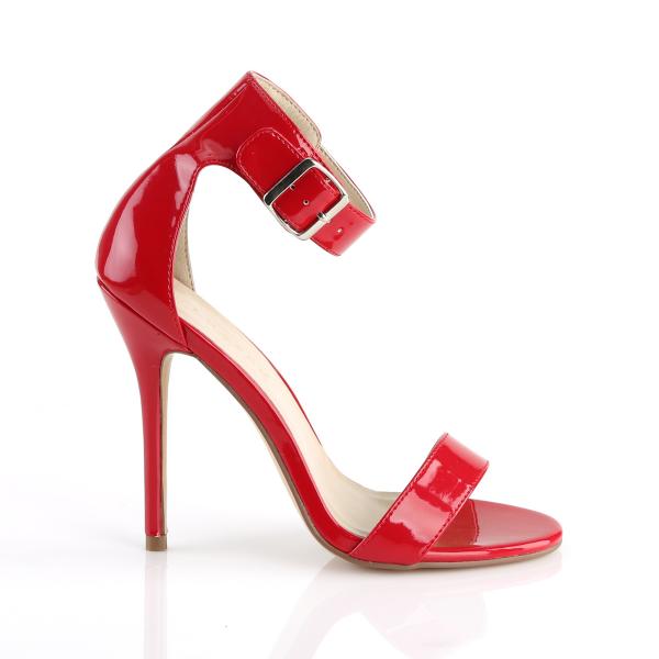 Sale AMUSE-10 Pleaser High-Heels Sandaletten rot Lack mit Fesselriemchen 38