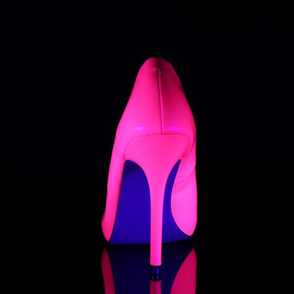 Sale AMUSE-20 Pleaser High-Heels Stilettoabsatz Pumps fuchsia Lack Neon UV reaktiv 43