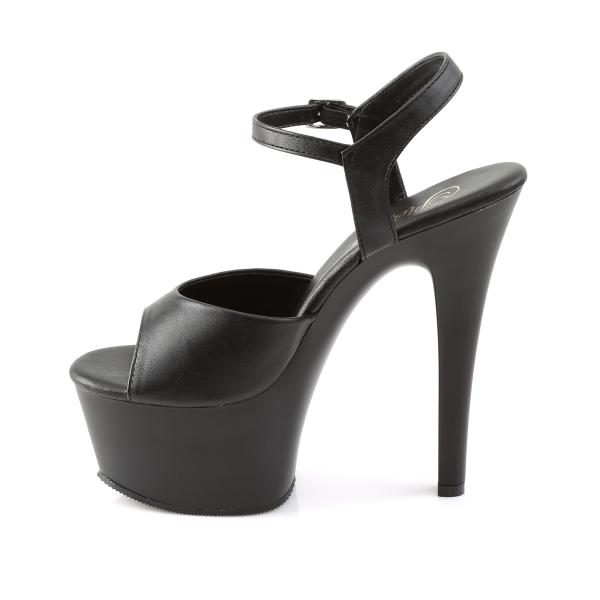 Sale ASPIRE-609 Pleaser high heels vegan platform ankle strap sandal black matte 40