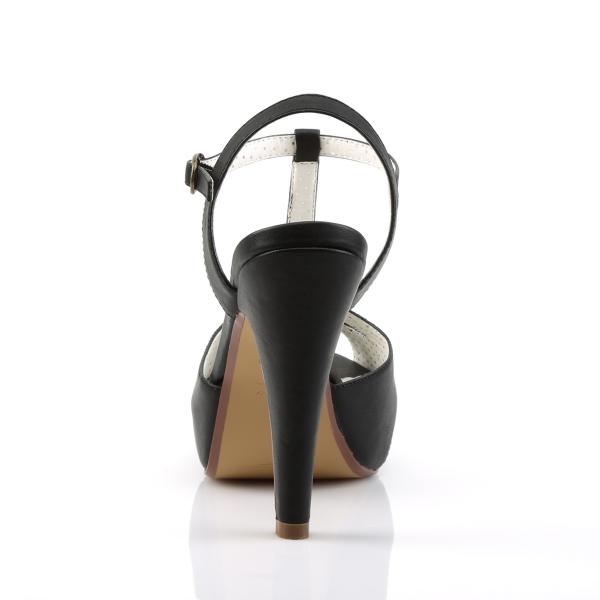 Sale BETTIE-23 Pin Up Couture Plateau T-Riemchen High-Heels Sandalette schwarz Lederoptik 35