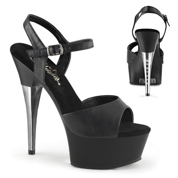 CAPTIVA-609 Pleaser high heels platform sandale rhinstones black matte