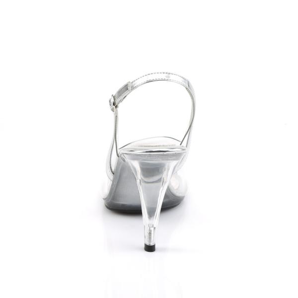 CARESS-450 sexy Fabulicious High-Heels Slingback Sandaletten transparent silber