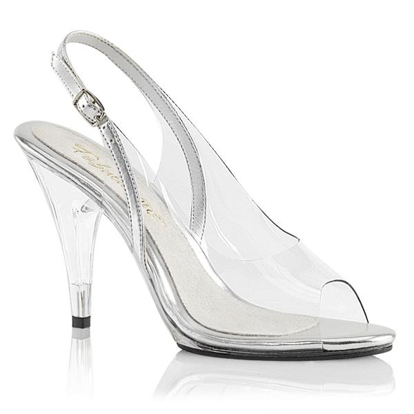 CARESS-450 sexy Fabulicious High-Heels Slingback Sandaletten transparent silber