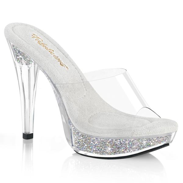COCKTAIL-501RSI Fabulicious vegan high heels platform slide clear silver AB rhinestones