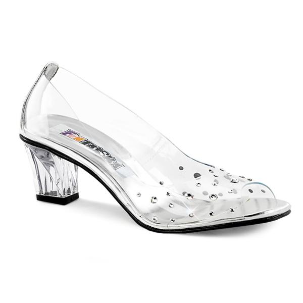 CRYSTAL-100 Funtasma Damen Pumps Peep Toe transparent mit Strassdekor