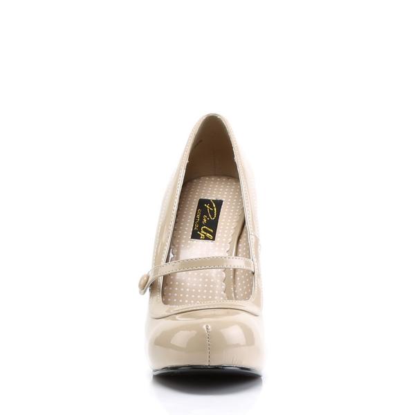 Sale CUTIEPIE-02 Pin Up Couture High-Heels Mary Jane Riemchenpumps creme Lack 39
