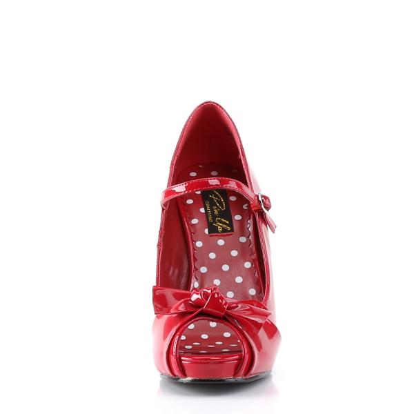 Sale CUTIEPIE-08 Pin Up Couture High-Heels Peep-Toe Riemchenpumps rot Lack mit Schleife 39