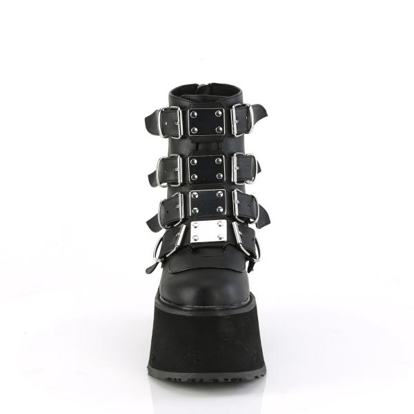 Sale DAMNED-105 DemoniaCult Damen Schnallenriemen Plateaustiefeletten schwarz Lederoptik 39