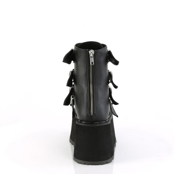 Sale DAMNED-105 DemoniaCult Damen Schnallenriemen Plateaustiefeletten schwarz Lederoptik 39