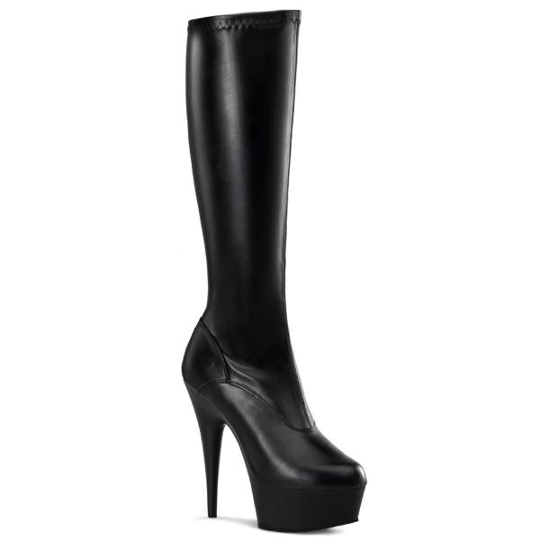 Sale DELIGHT-2000 Pleaser high heels platform stretch knee boots black matte 43