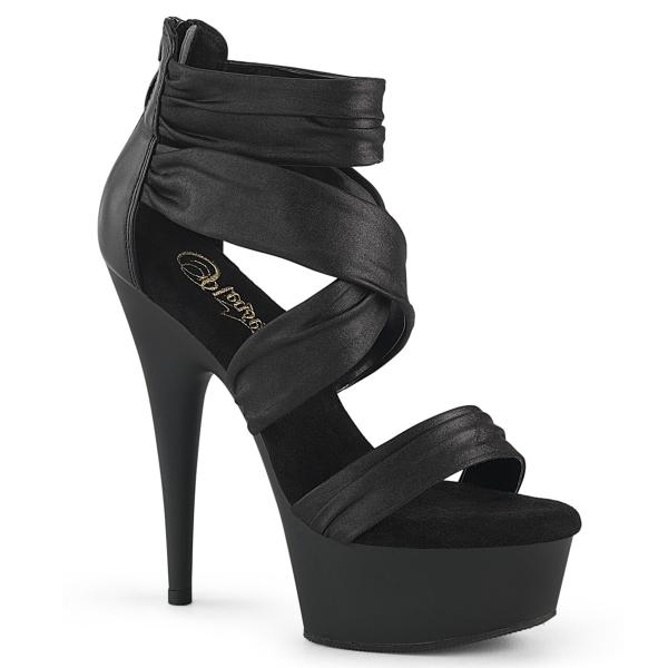 Sale DELIGHT-620 Pleaser Damen High Heels Plateausandaletten schwarz Lederoptik 39