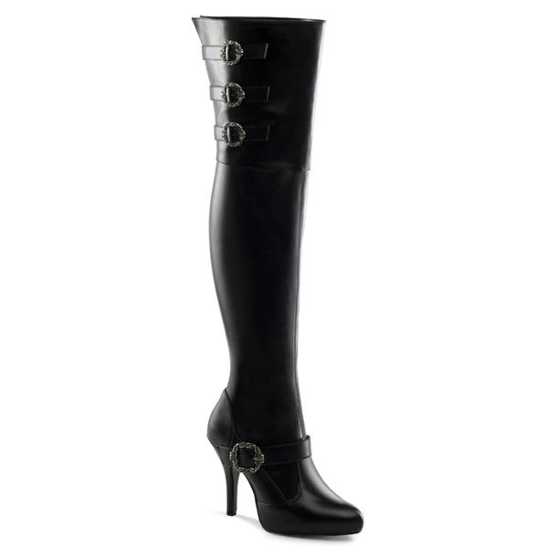 Sale DIVA-3006X extraweite Funtasma Damen High-Heels Overkneestiefel schwarz Lederoptik 41
