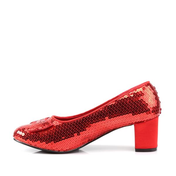 Sale DOROTHY-01 Funtasma Damen Pumps Schuhe Blockabsatz rot Pailletten Schleifen 38