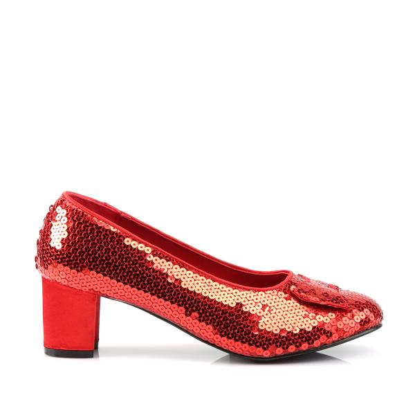 Sale DOROTHY-01 Funtasma Damen Pumps Schuhe Blockabsatz rot Pailletten Schleifen 38