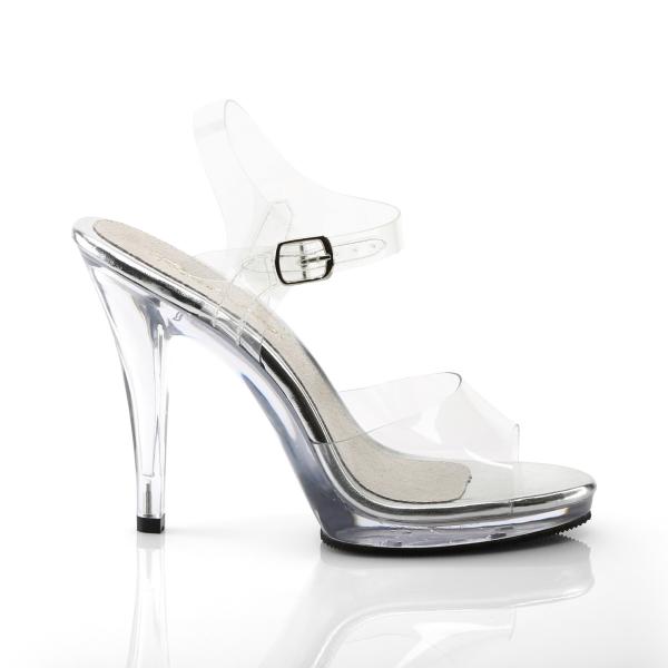 Sale FLAIR-408 Fabulicious high heels platform ankle strap sandal transparent 38