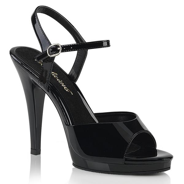Sale FLAIR-409 Fabulicious High-Heels Knöchelriemchen Sandaletten schwarz Lack 42