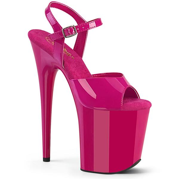 FLAMINGO-809 sexy Pleaser High-Heels Plateau Sandaletten hotpink Lack günstig