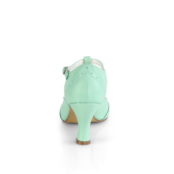 Auktion FLAPPER-26 Pin Up Couture Lochmuster T-Riemchen Pumps mint Lederoptik 41